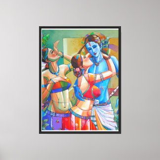 Göttlicher Tanz von Krishna Leela Leinwanddruck