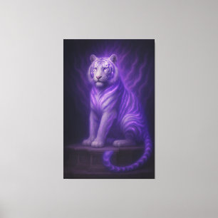 Göttlicher Tempel Weißer Tiger – Lila Blitz Celes Leinwanddruck