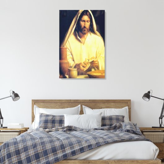 Göttliches Abendbrot mit Jesus Leinwanddruck (Insitu (Schlafzimmer))