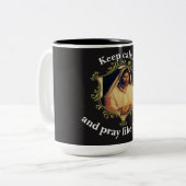 Göttliches Abendbrot mit Jesus Zweifarbige Tasse (Vorderseite Links)