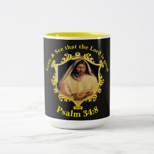 Göttliches Abendbrot mit Jesus Zweifarbige Tasse