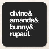 Göttliches Amanda-Häschen und Ru Rechteckiger Pappuntersetzer (Vorderseite)