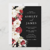 Göttliches Blut: Weiße und rote Blumen Elegante Ho Einladung (Vorderseite)