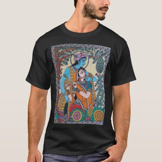 Göttliches Duo: Den Geist von Radha Krishna wi ver T-Shirt (Vorderseite)