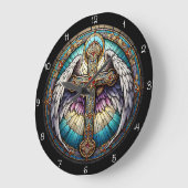 Göttliches Flügelkreuz Große Wanduhr (Winkel)