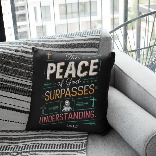 Göttliches Friedensgrafisches T-Shirt Kissen (Von Creator hochgeladen)