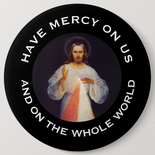 Göttliches Gnaden-Gebets-Jesus-St. Faustina Button (Vorderseite)