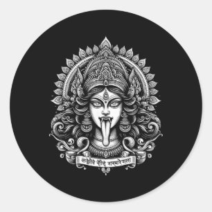 Göttliches Kali-Göttin Yoga-T-Shirt - Spirituelle Runder Aufkleber