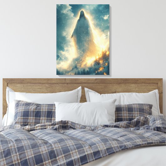 Göttliches Licht - Weihnachts Wasserfarbe Jesu Leinwanddruck (Insitu (Schlafzimmer))
