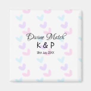 Göttliches Match - Paarname Buchstaben Herz Muster Magnet