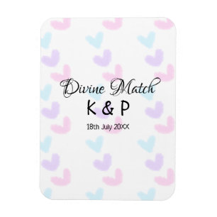 Göttliches Match - Paarnamen-Buchstaben-Herzmuster Magnet