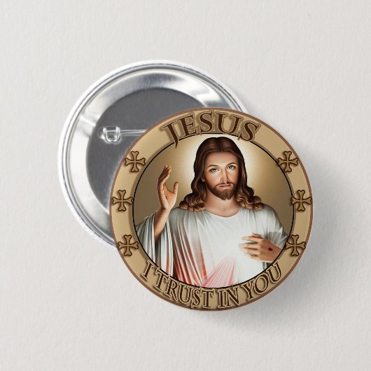 Göttliches Vertrauen Gnaden-Jesuss I in Ihnen Button (Vorne & Hinten)