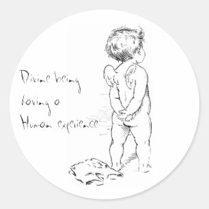 Göttliches Wesen .... Menschlicher Cherub-Sticker Runder Aufkleber