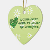 Gottlos für Weltfrieden Keramik Ornament (Links)