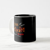 Gottlose Wörter Zweifarbige Tasse (Vorderseite Links)