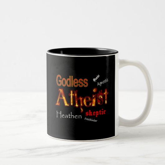 Gottlose Wörter Zweifarbige Tasse (Rechts)