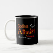 Gottlose Wörter Zweifarbige Tasse (Links)