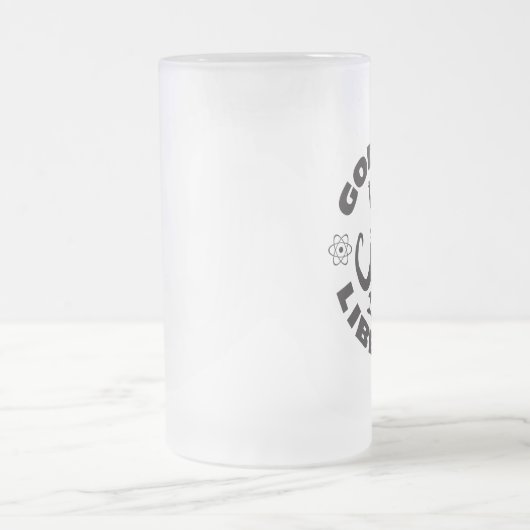 Gottloses Liberal-offizielles Logo-mattierte Tasse (Mittel)