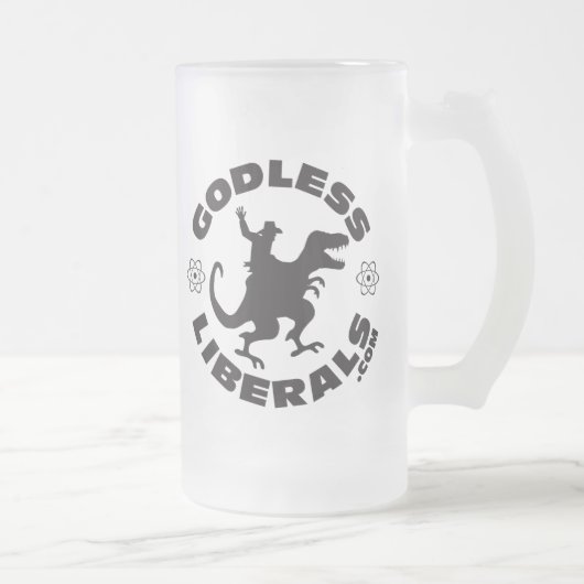Gottloses Liberal-offizielles Logo-mattierte Tasse (Rechts)