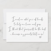 Götzeltern Fragend Anfrage an Godmata Niedlich Karte (Vorderseite)