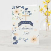 Götzeneltern bitten Son Blue und Yellow Blossom Karte (Gelbe Blume)