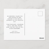 Gouache Autumn Leaves on Black Wedding Danke Postkarte (Rückseite)