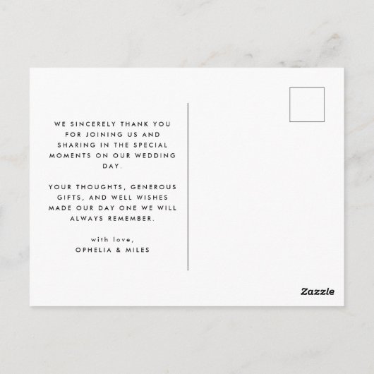 Gouache Autumn Leaves on Black Wedding Danke Postkarte (Rückseite)