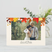 Gouache Autumn Leaves Single Foto Dankeschön Card Save The Date (Stehend Vorderseite)