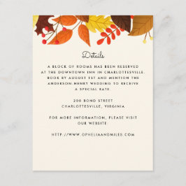 Gouache Autumn Leaves Wedding Details Begleitkarte