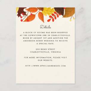Gouache Autumn Leaves Wedding Details Begleitkarte