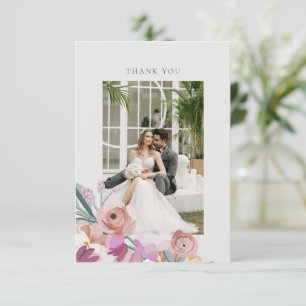 Gouache Blossoms Dankeschön Karte