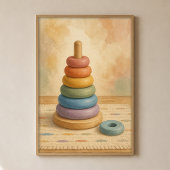 Gouache-Boho-Kunstposter mit gestapelten Regenboge Poster