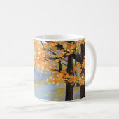 Gouache Herbstlandschaft. Goldener Fall im leeren  Kaffeetasse (VorderseiteRechts)