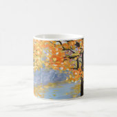 Gouache Herbstlandschaft. Goldener Fall im leeren  Kaffeetasse (Mittel)