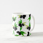 Gouache nahtloses Muster mit Olivenzweig, l Kaffeetasse (VorderseiteRechts)
