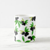 Gouache nahtloses Muster mit Olivenzweig, l Kaffeetasse (Mittel)