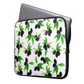 Gouache nahtloses Muster mit Olivenzweig, l Laptopschutzhülle (Vorderseite Links)