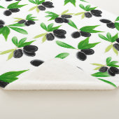 Gouache nahtloses Muster mit Olivenzweig, l Sherpadecke (3/4)