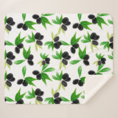 Gouache nahtloses Muster mit Olivenzweig, l Sherpadecke (Vorderseite (Horizontal))