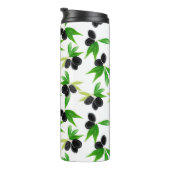 Gouache nahtloses Muster mit Olivenzweig, l Thermosbecher (Nach rechts gedreht)