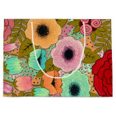Gouache Painted Art Floral Blume Garden Große Geschenktüte (Vorderseite)
