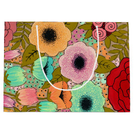 Gouache Painted Art Floral Blume Garden Große Geschenktüte