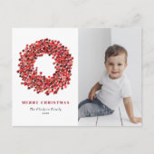 Gouache Red Winterberry Wreath Foto Weihnachten (Vorderseite)