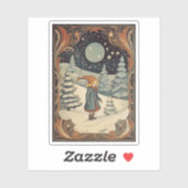 Gouache Vintag Retro Christmas Aufkleber (Blatt)