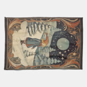 Gouache Vintag Retro Christmas Geschirrtuch (Horizontal)