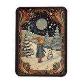 Gouache Vintag Retro Christmas Magnet (Vertikal)