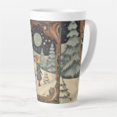 Gouache Vintag Retro Christmas Milchtasse (Rechte Ecke)