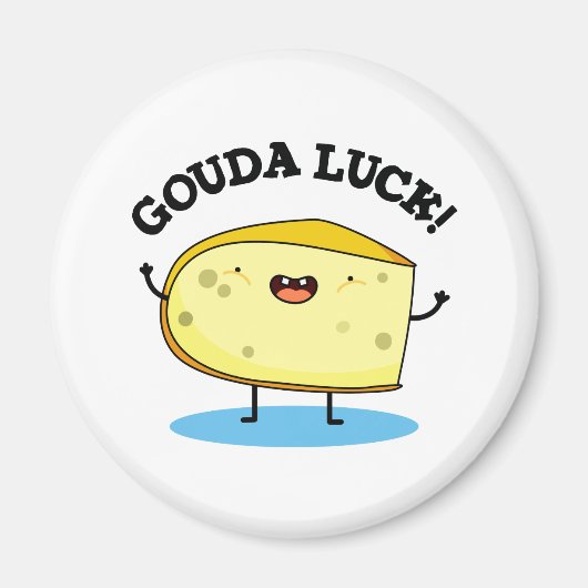 Gouda Luck Funny Cheese Pun Magnet (Vorne)