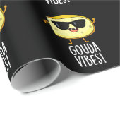 Gouda Vibes Funny Cheese Pun Dark BG Geschenkpapier (Rolleneckpunkt)