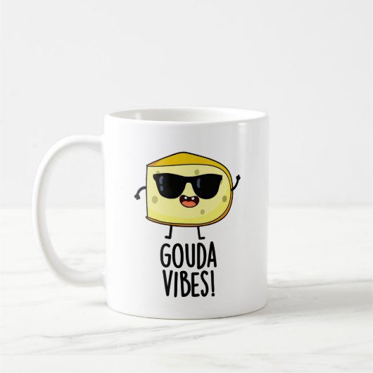 Gouda Vibes Funny Cheese Pun Kaffeetasse (Links)